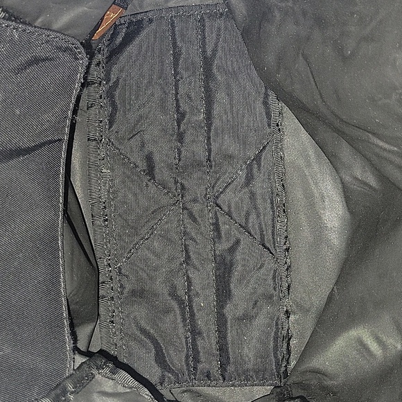 Frye Nylon Black and Brown Backpack with Gold Accents - Picture 11 of 13